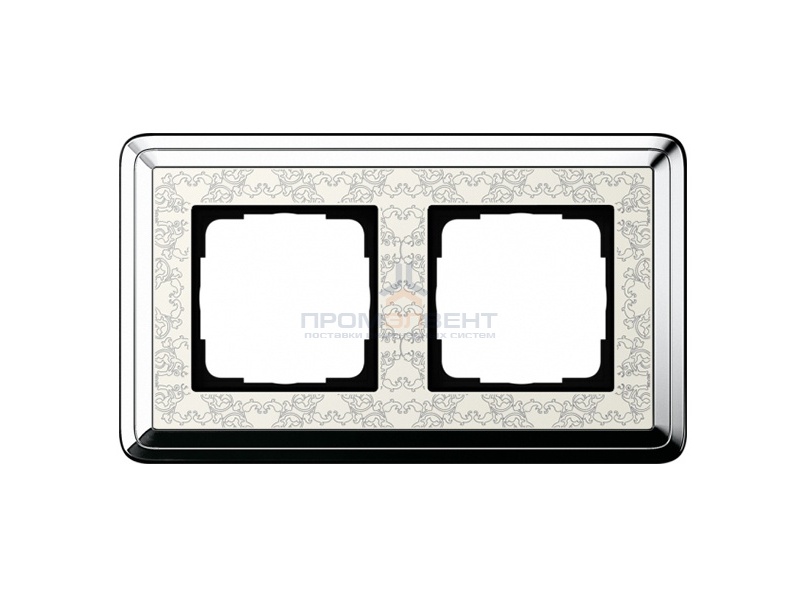 Рамка 2-ая Gira ClassiX Art Хром/Кремовый