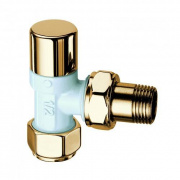 Вентиль запорный угловой FAR LadyFAR 0170 - 1/2" (ВР/НР, для стальных труб, цвет белый/хром)