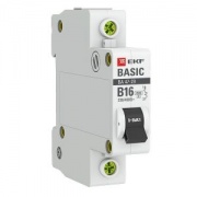Автоматический выключатель EKF Basic ВА 47-29 1P 16А (B) 4,5кА (автомат электрический)