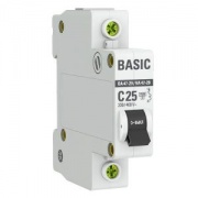 Автоматический выключатель EKF Basic ВА 47-29 1P 25А (C) 4,5кА (автомат электрический)
