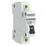 Автоматический выключатель EKF Basic ВА 47-29 1P 63А (C) 4,5кА (автомат электрический)