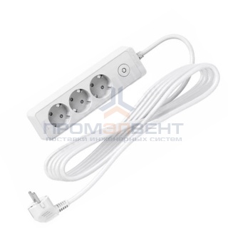 Удлинитель Schneider Electric 3 розетки.2К+З, кабель 1,5м, белый