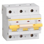 Автоматический выключатель ВА 47-100 3Р 40А 10 кА характеристика С ИЭК (автомат)