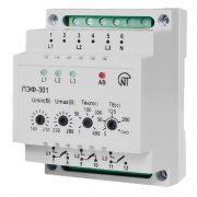 Универсальный автоматический электронный переключатель фаз ПЭФ-301 16А на DIN-рейку