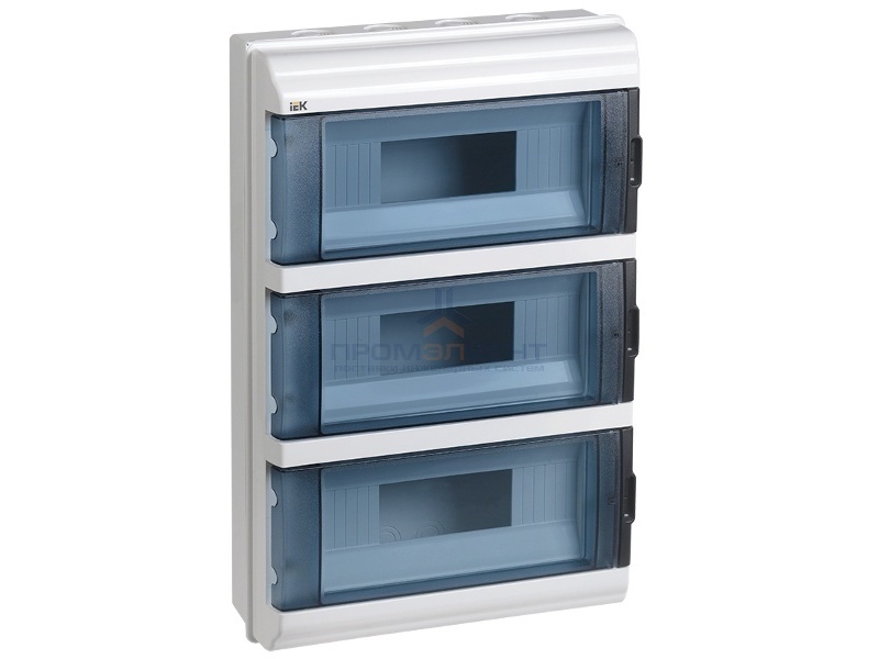 Бокс влагозащищенный КМПн-36 IP55 на 36 модулей навесной пластиковый с прозрачной дверкой ИЭК