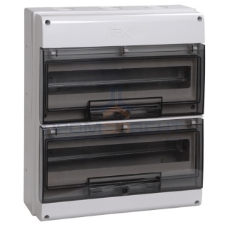 Щит влагозащищенный КМПн-32 IP66 на 32 модуля навесной пластиковый с прозрачной дверкой ИЭК